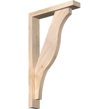 Ekena Millwork Funston Block Smooth Bracket w/ Offset Brace, Douglas Fir, 3 1/2"W x 18"D x 30"H BKT0402X18X30FST05SDF